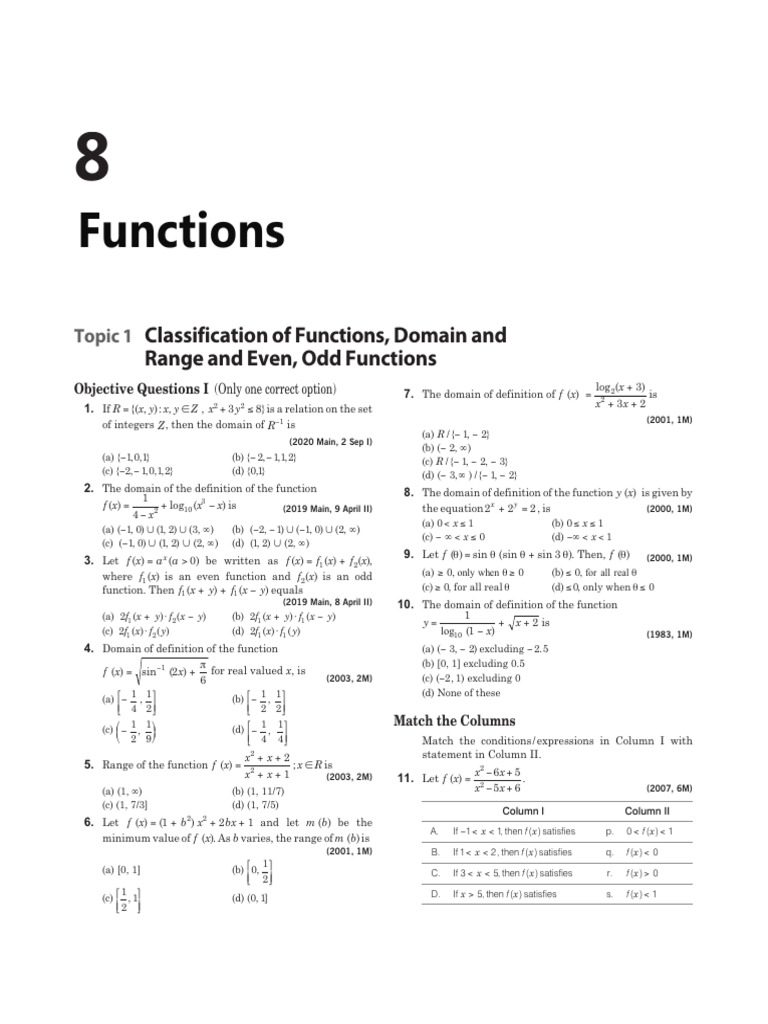Functions: Domain, Range, and Classification | PDF | Function ...