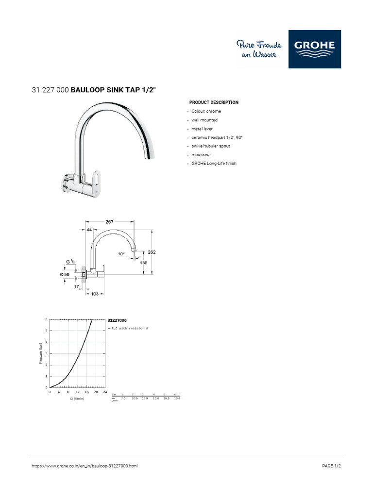 GROHE_Specification_Sheet_31227000 | PDF