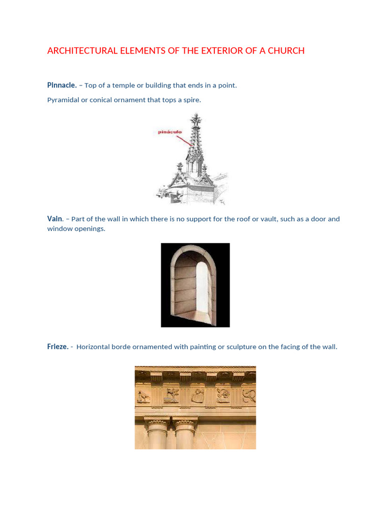 Architectural Elements of The Exterior of A Church | PDF