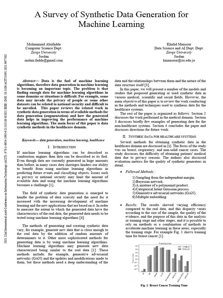 Abufadda Et Al. (2021) A Survey of Synthetic Data Generation For ...