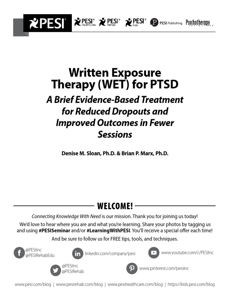 Written Exposure Therapy for PTSD | PDF | Psychological Trauma ...
