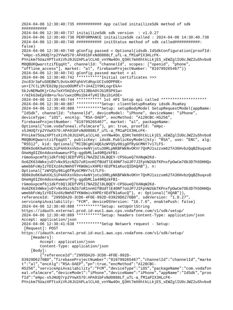 Id SDK Logs | PDF | Cryptography | Secure Communication