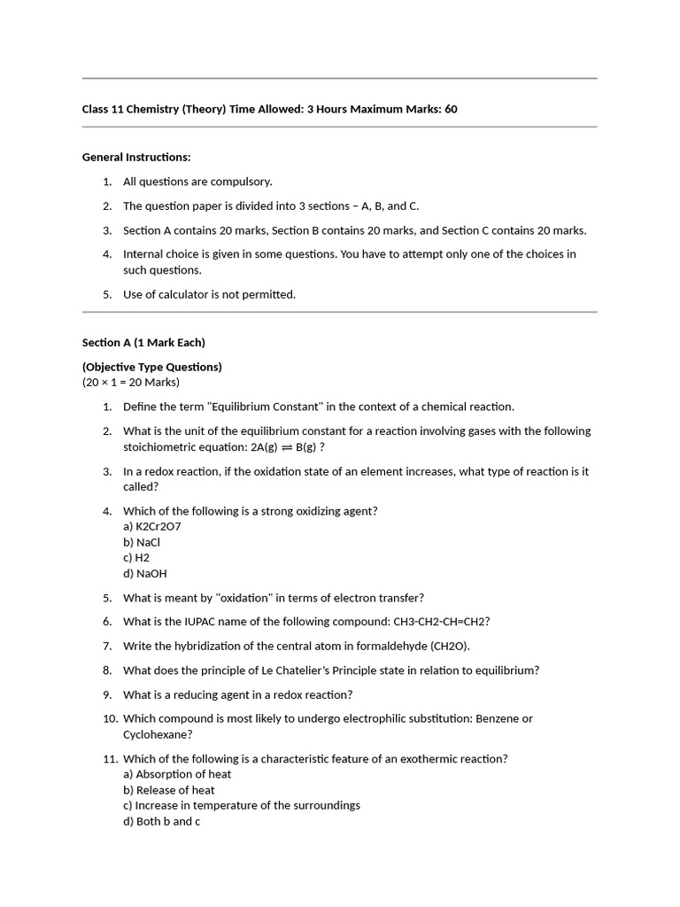 Class 11 Chemistry: Key Reactions Guide | PDF | Chemical Reactions ...
