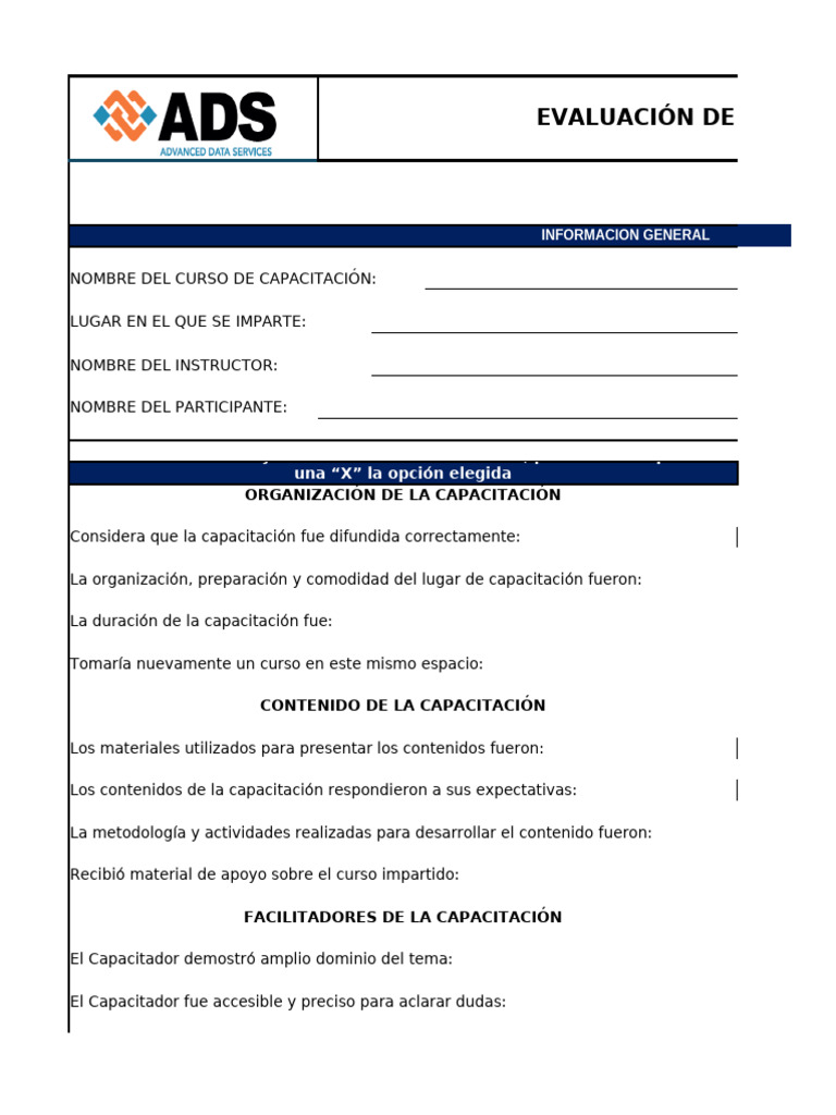 Evaluación de Capacitación y Satisfacción | PDF