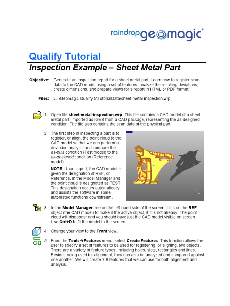 Inspection Tutorial Sheet Metal Part | PDF