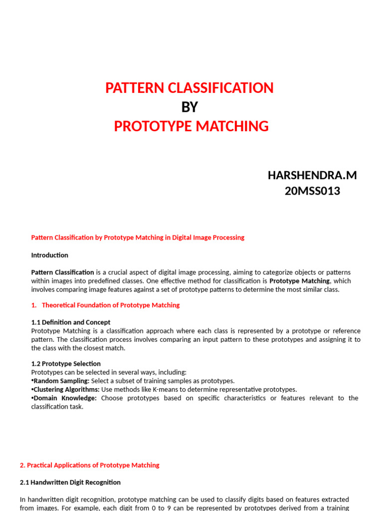 Prototype Matching in Pattern Classification | PDF | Statistical ...