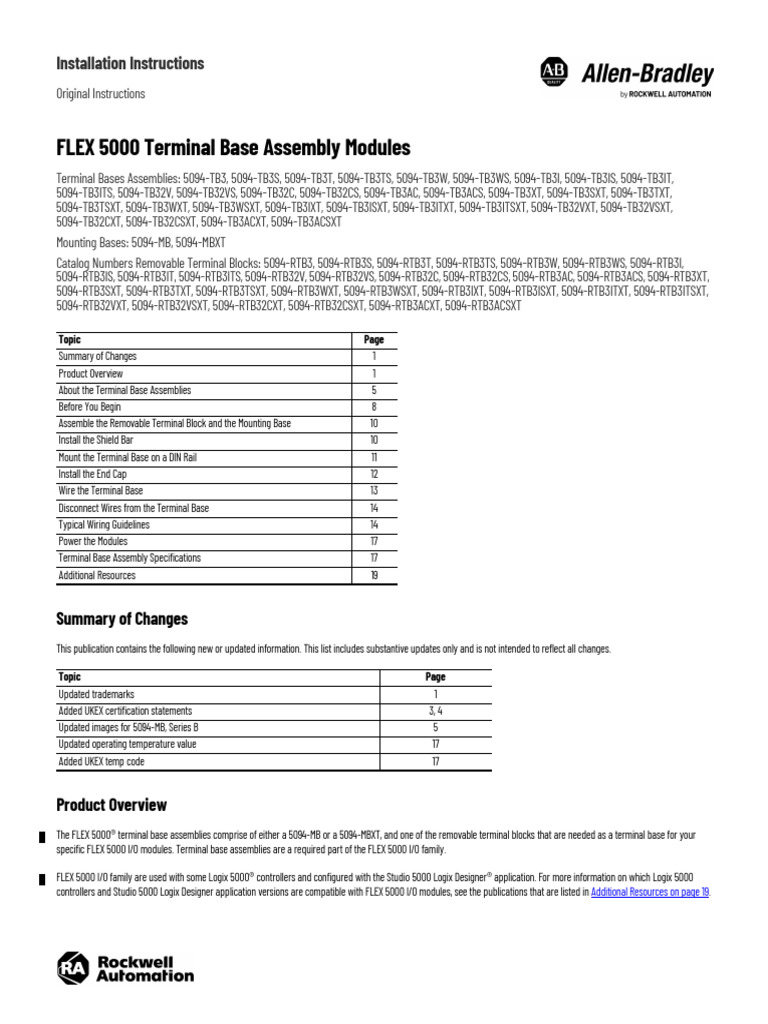 FLEX 5000 Terminal Base Assembly Modules | PDF