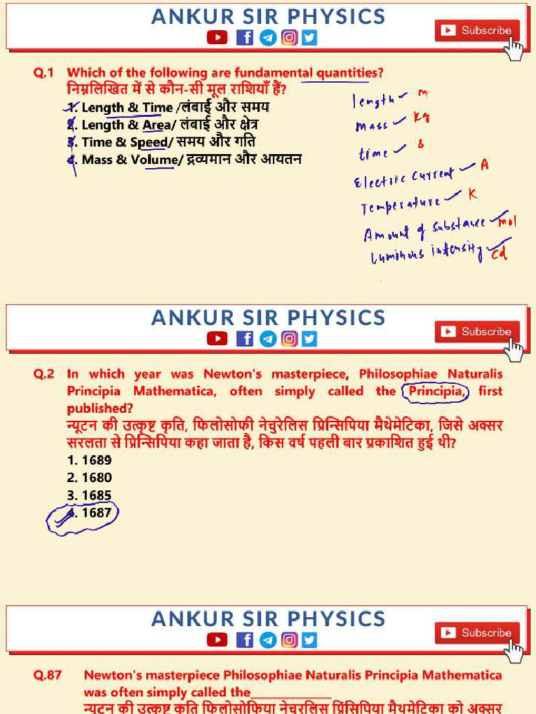 Physics Set (Part 3) | PDF