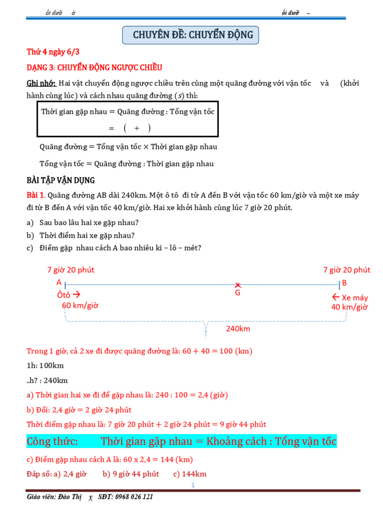 5Z1. NDBH.6.3. CHUYỂN ĐỘNG NGƯỢC CHIỀU (DẠNG 3) | PDF