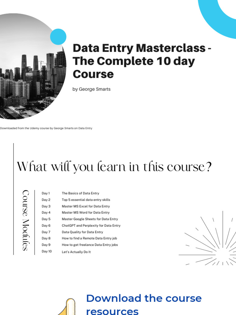 Data Entry Masterclass Overview | PDF | Microsoft Excel | Databases