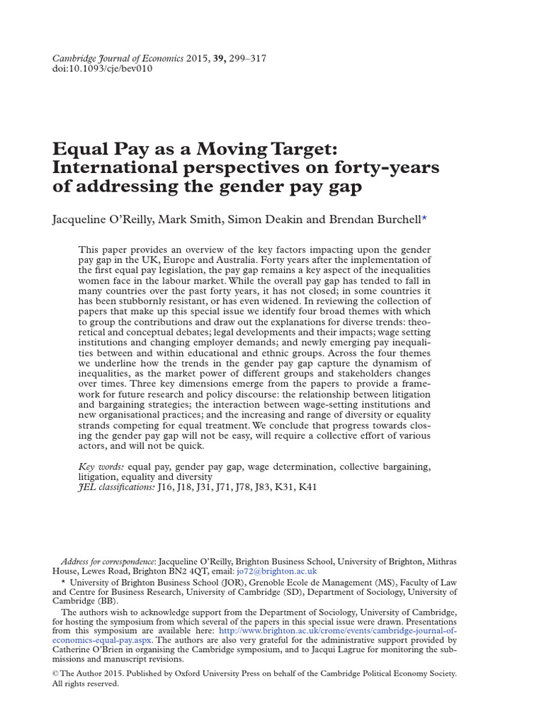 Equalpay15 Pdf Gender Pay Gap Economic Inequality
