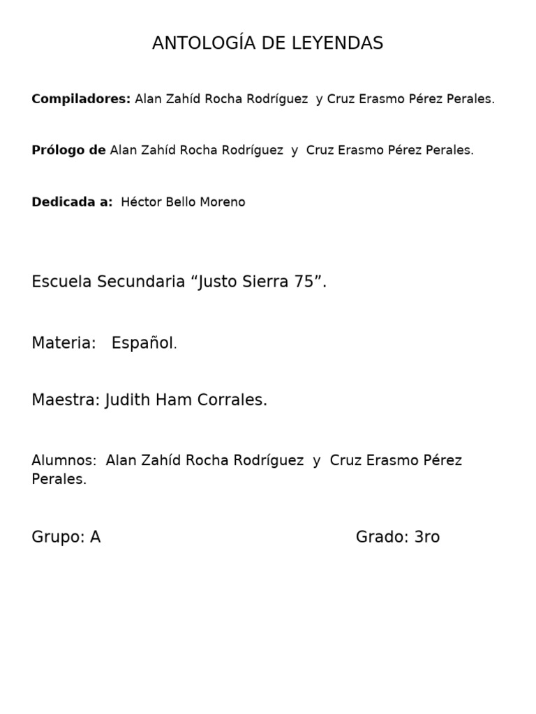 Antología de Leyendas | PDF
