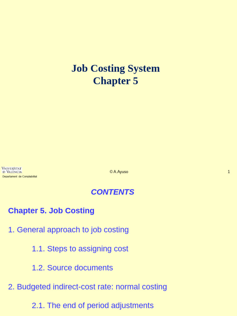 Job Costing System Overview and Methods | PDF | Business Economics ...