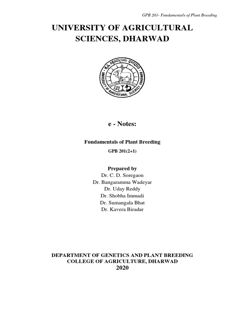 Fundamentals of Plant Breeding | PDF | Genetic Linkage | Plant Breeding