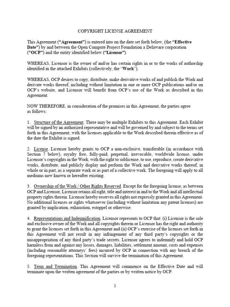 Copyright License Agreement 052019 | PDF | License | Legal Liability