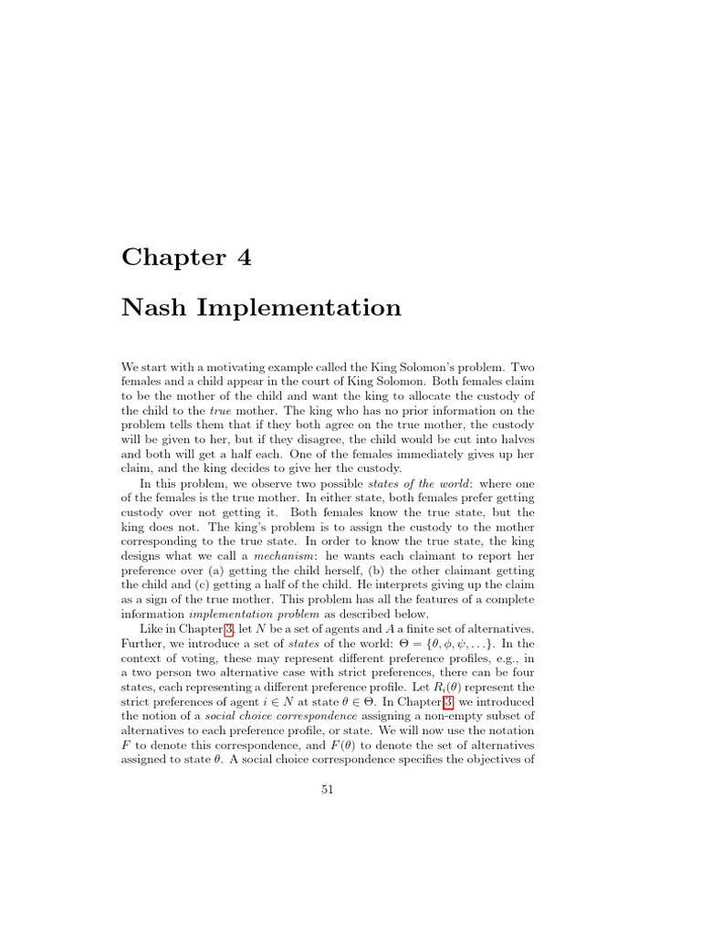 Nash Implementation and Mechanism Design | PDF | General Equilibrium ...
