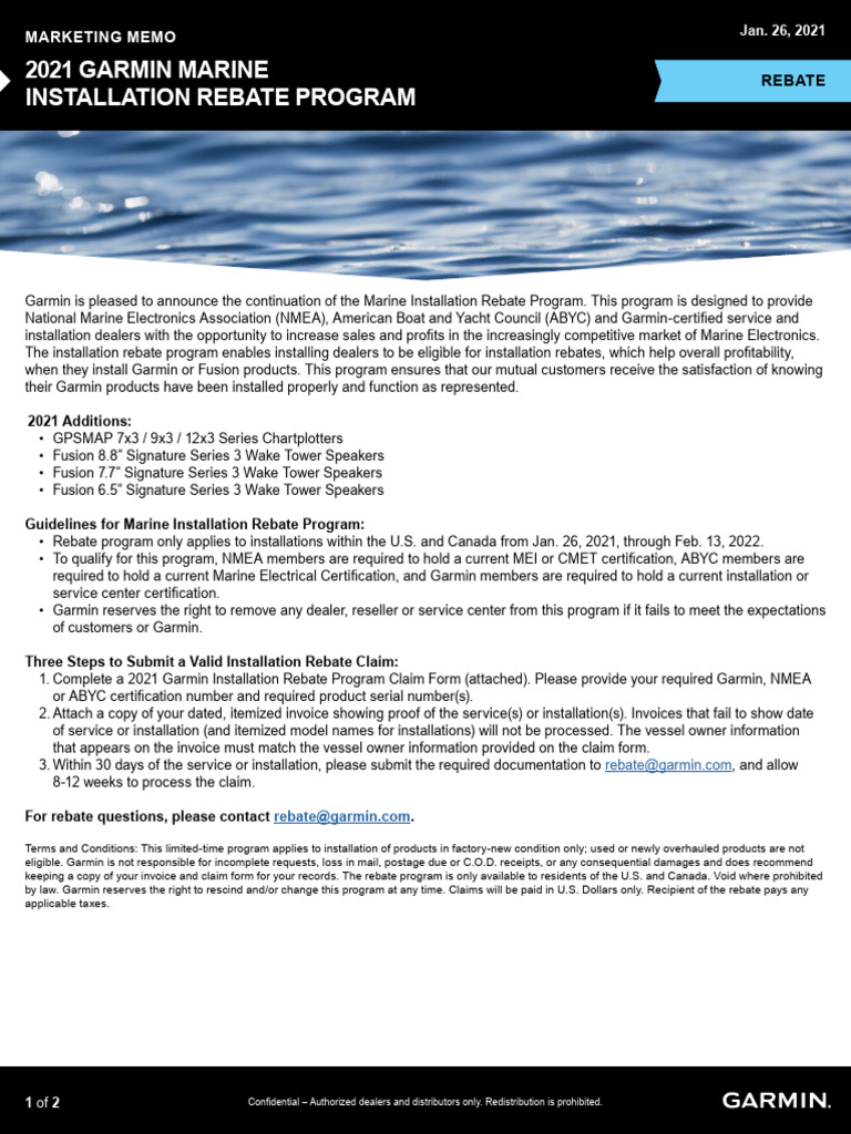Rebate - 2021 Marine Installation | PDF | Rebate (Marketing)
