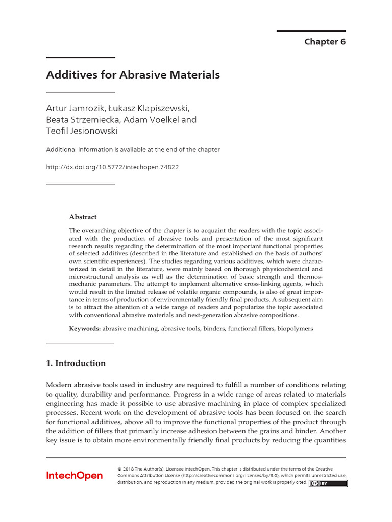 Additives for Abrasive Tools Explained | PDF | Abrasive | Aluminium Oxide