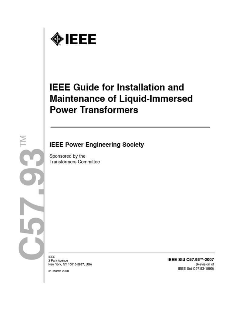 IEEE STD C57 93 2007 IEEE Guide | PDF | Transformer | High Voltage