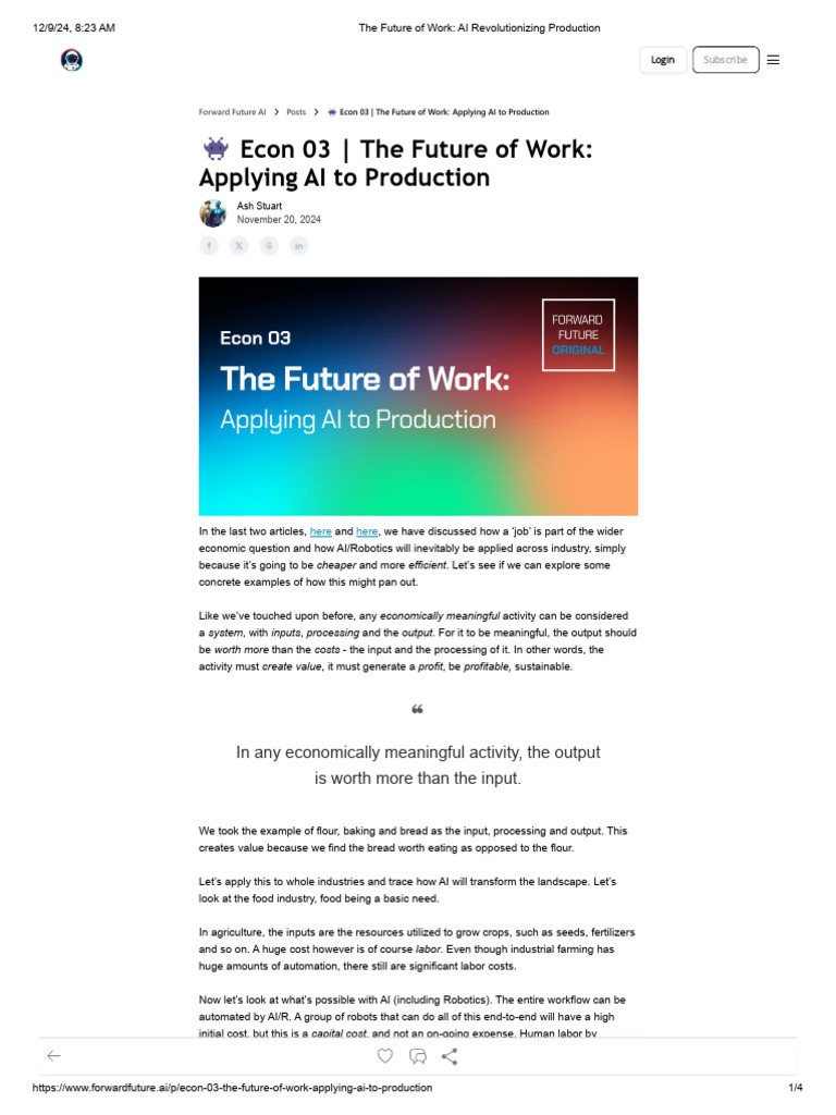 The Future of Work - AI Revolutionizing Production | PDF | Artificial ...