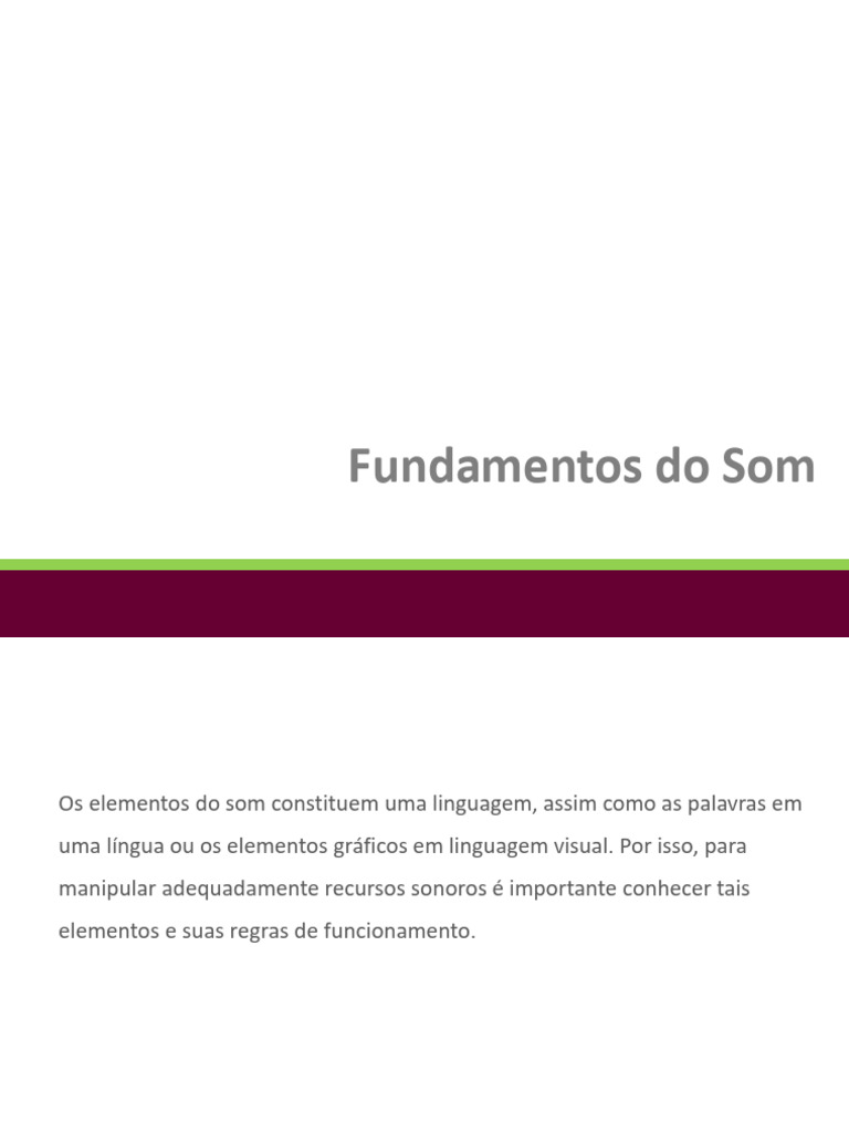 Elementos e Tipos de Som Explicados | PDF | Som | Ondas