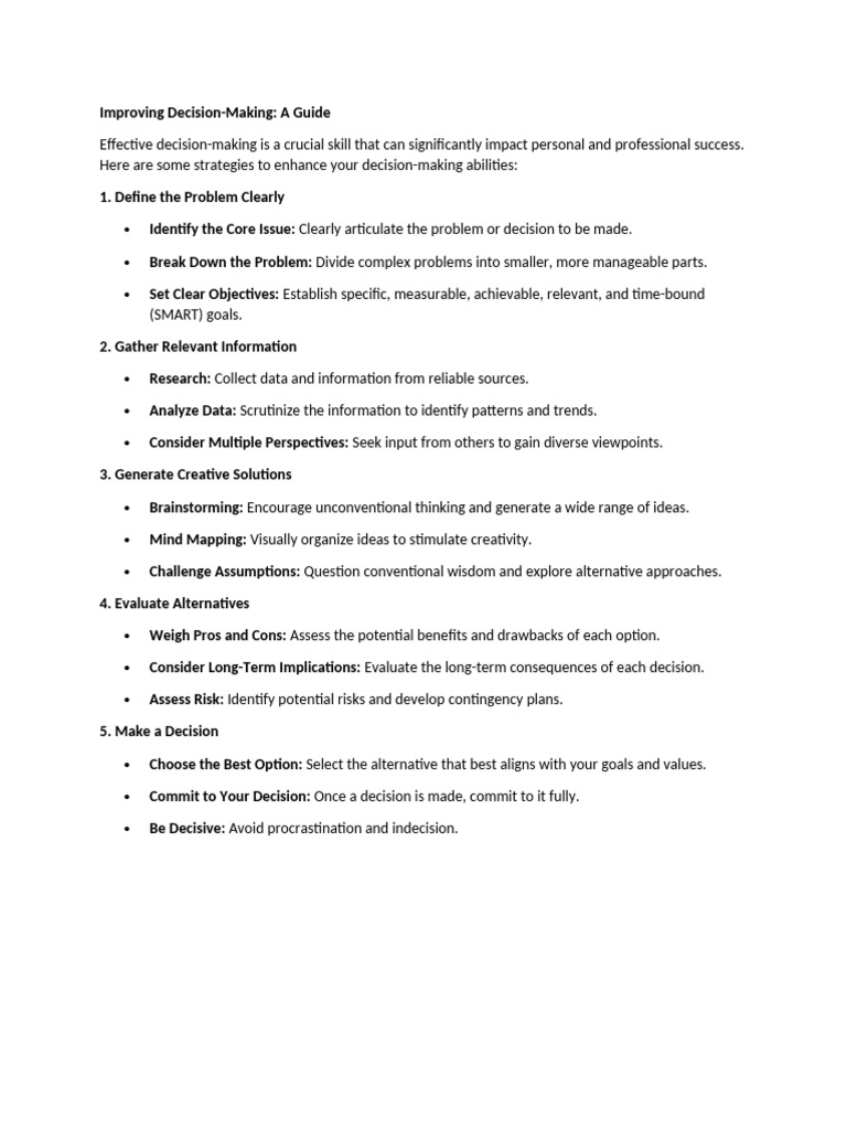 Improving Decision | PDF