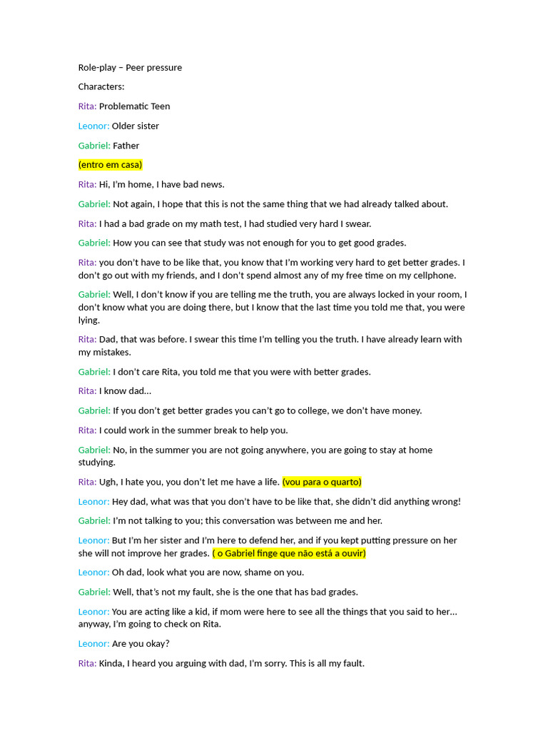 Role Play Pdf