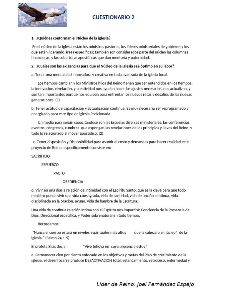 CUESTIONARIO 2 - Ciclo 3 | PDF | Cristo (título) | espíritu Santo