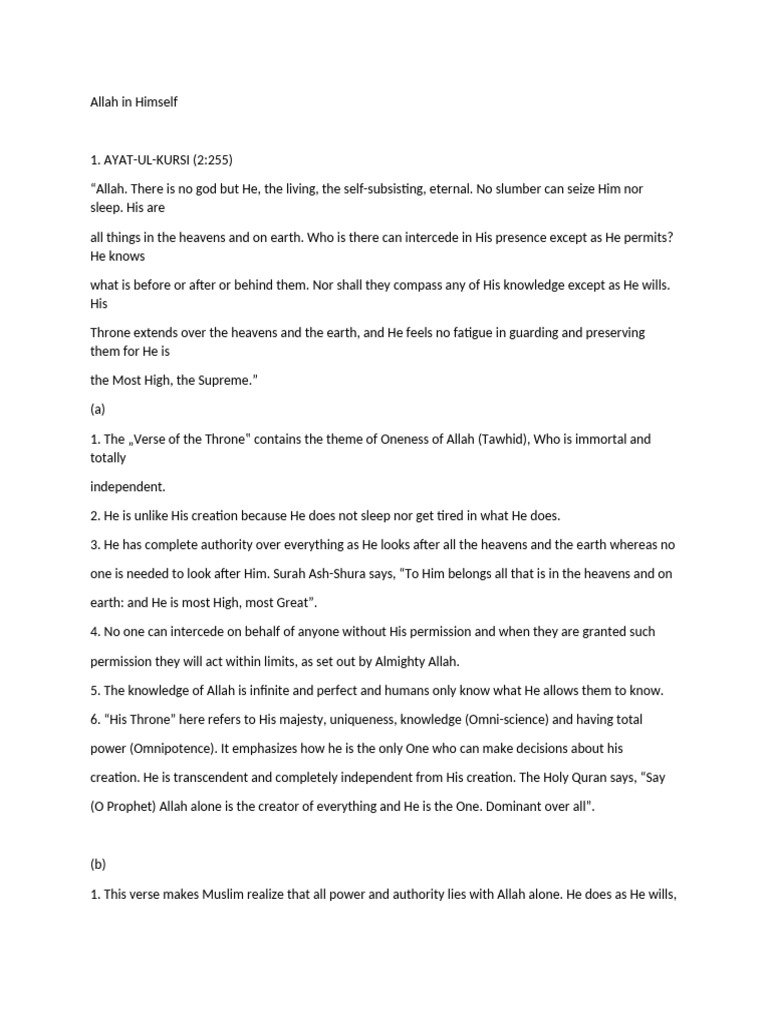 Understanding Allah's Oneness and Power | PDF | God In Islam | Tawhid