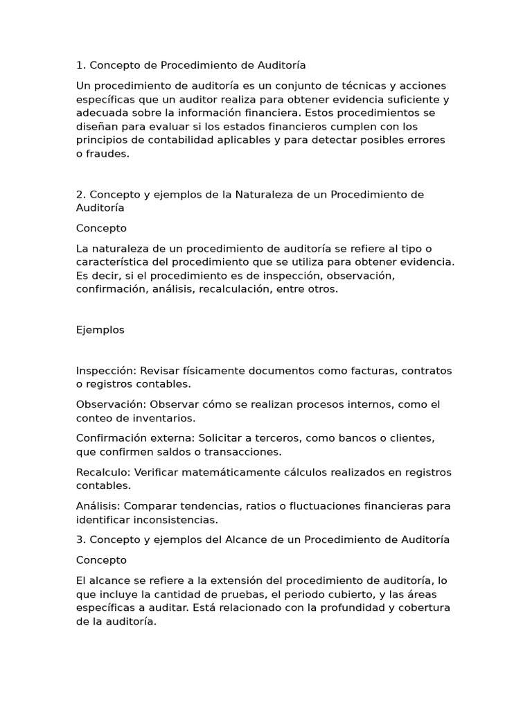 Guía de Procedimientos de Auditoría | PDF | Auditoría | Contabilidad