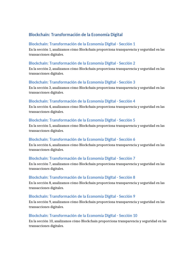 Blockchain y la Economía Digital | PDF