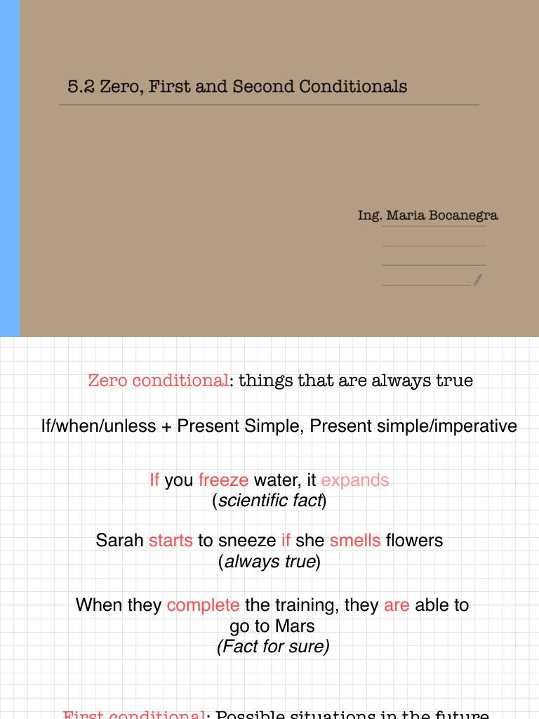 5.2 Zero First and Second Conditionals | PDF