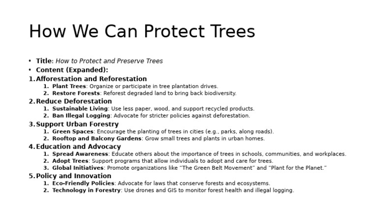 How We Can Protect Trees | PDF