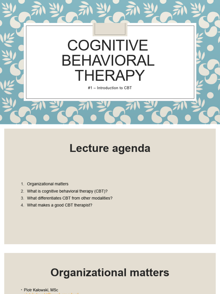 Cognitive Behavioral Therapy 1 | PDF | Cognitive Behavioral Therapy ...