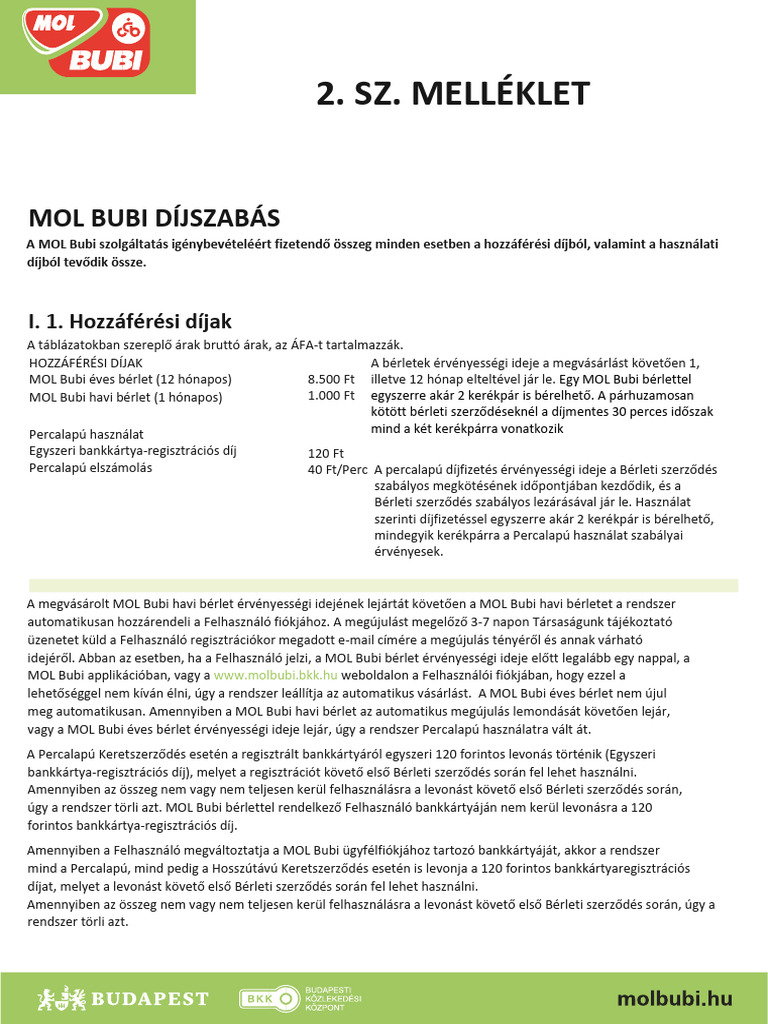 MOL Bubi ASZF 2 SZ Melleklet 20230401 | PDF