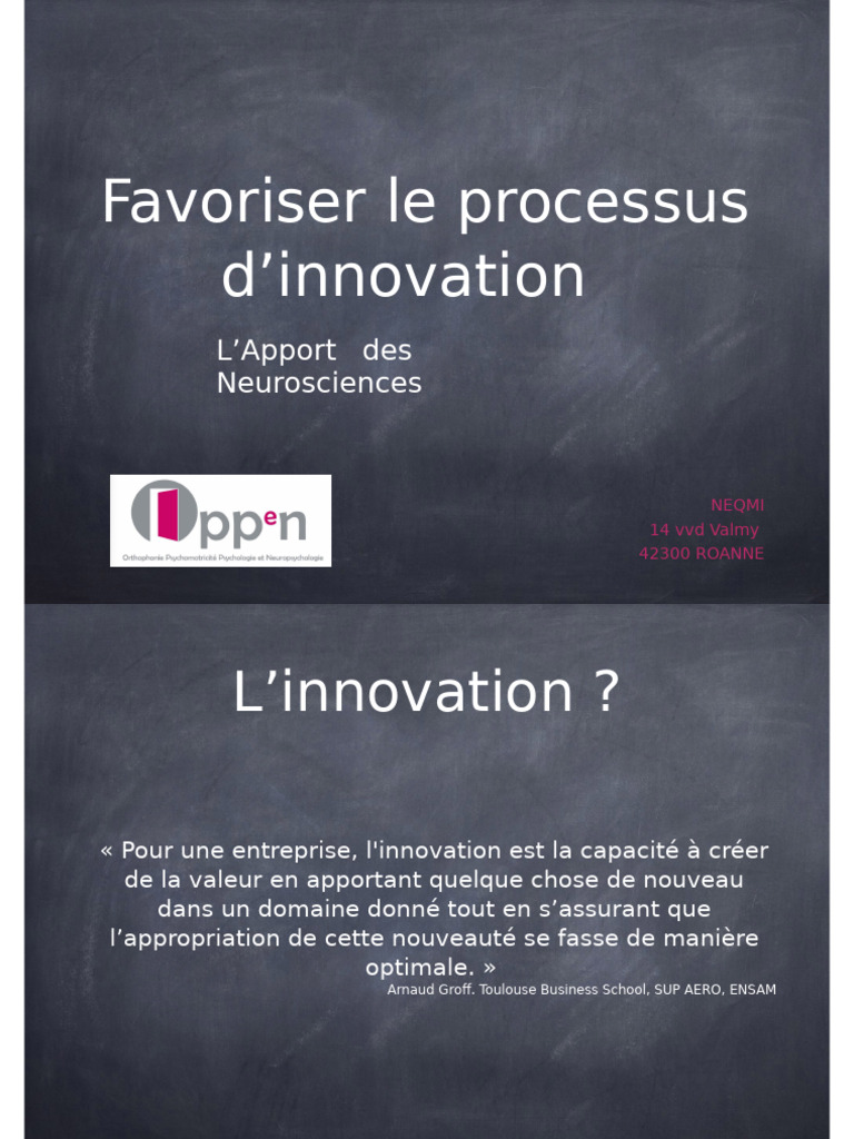 Neurosciences et Innovation en Entreprise | PDF | Neuroscience | Cognition