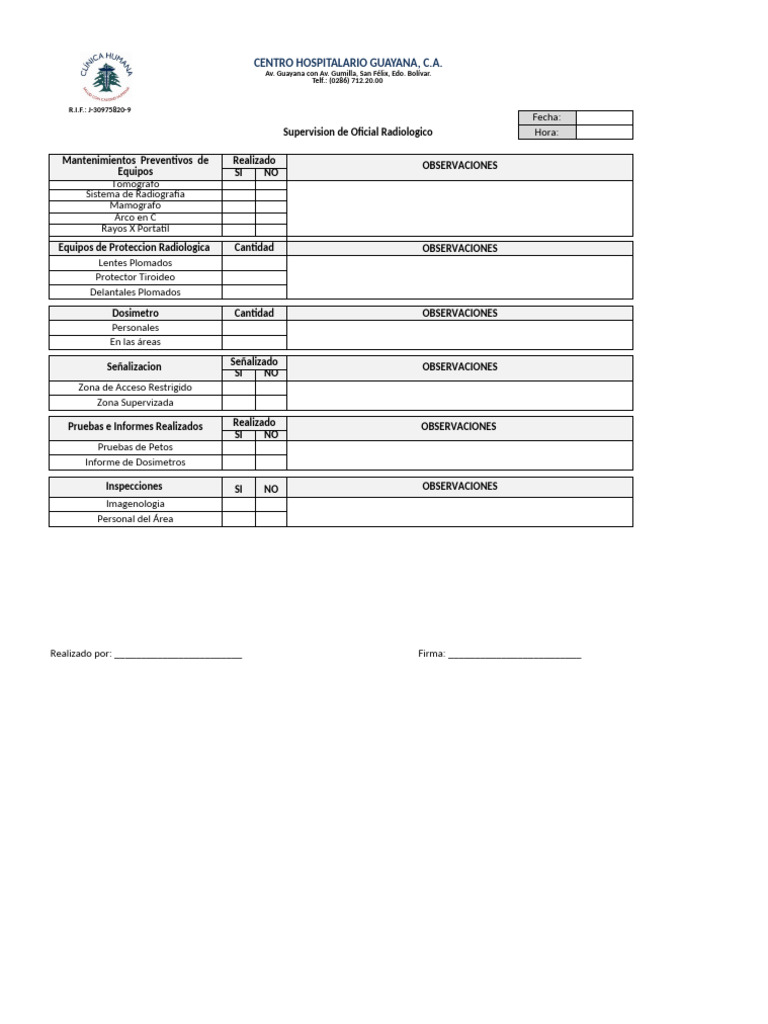 Imag-Fr-009 Supervision Oficial Radiologico 0-0 | PDF | Imagenes ...