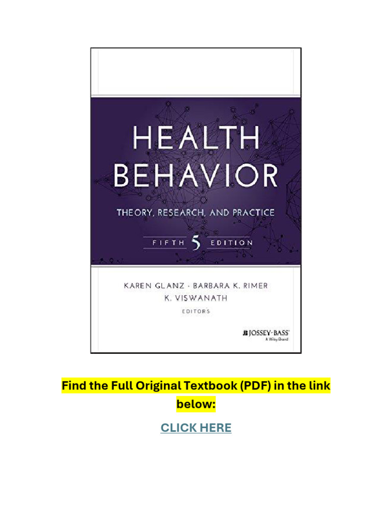 Health Behavior Theory, Research, And Practice 5th Edition