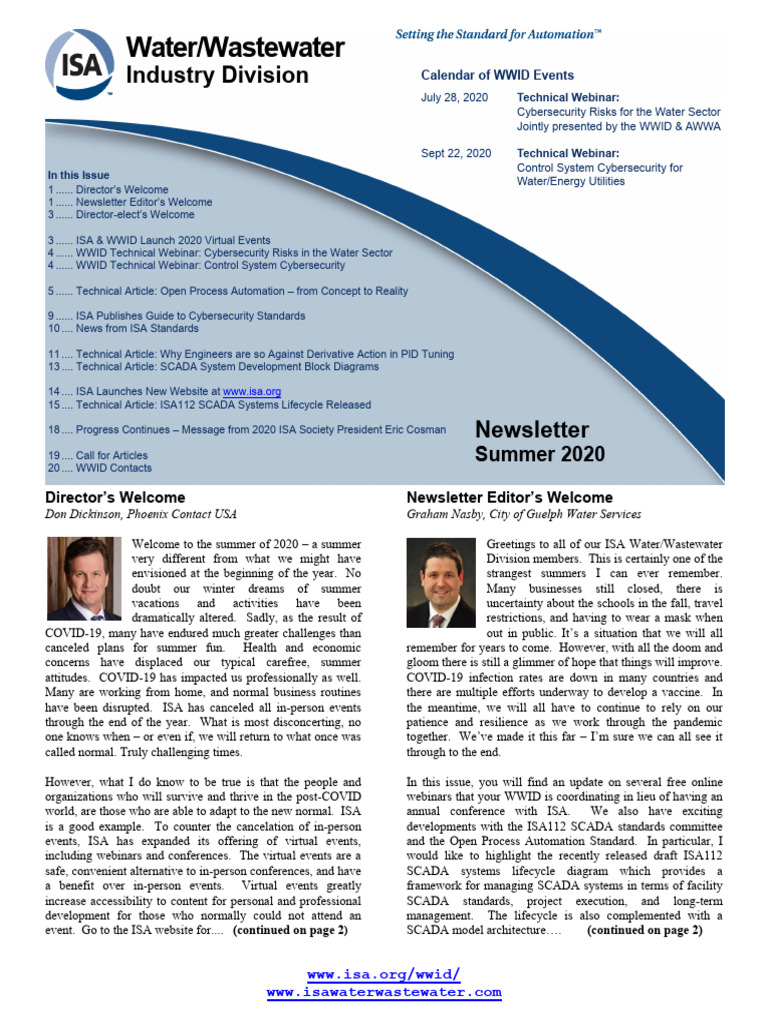 ISA WWID Summer 2020 Newsletter | PDF | Computer Security | Security
