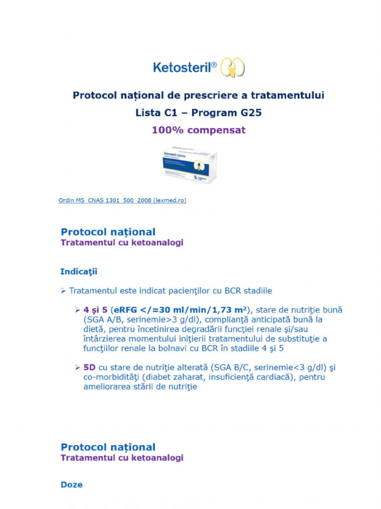 Protocol National Prescriere Ketosteril | PDF