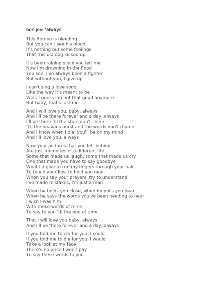 Bon Jovi - Always | PDF