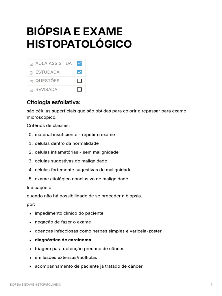 Biópsia e Exame Histopatológico: Guia Completo | PDF | Câncer ...