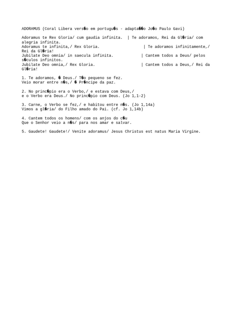 Letra de Adoramus Te Rex Gloria | PDF