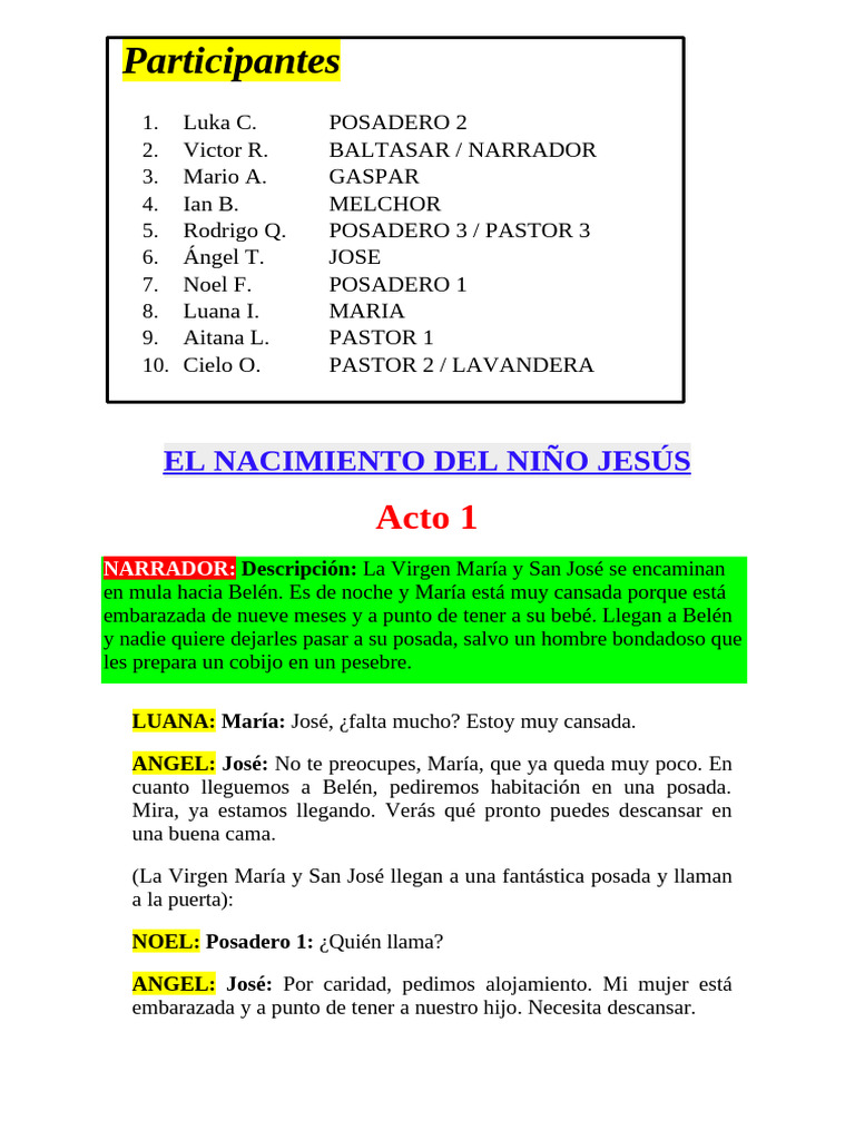 Nacimiento de Jesús en Belén: La Historia | PDF | María, madre de Jesús ...