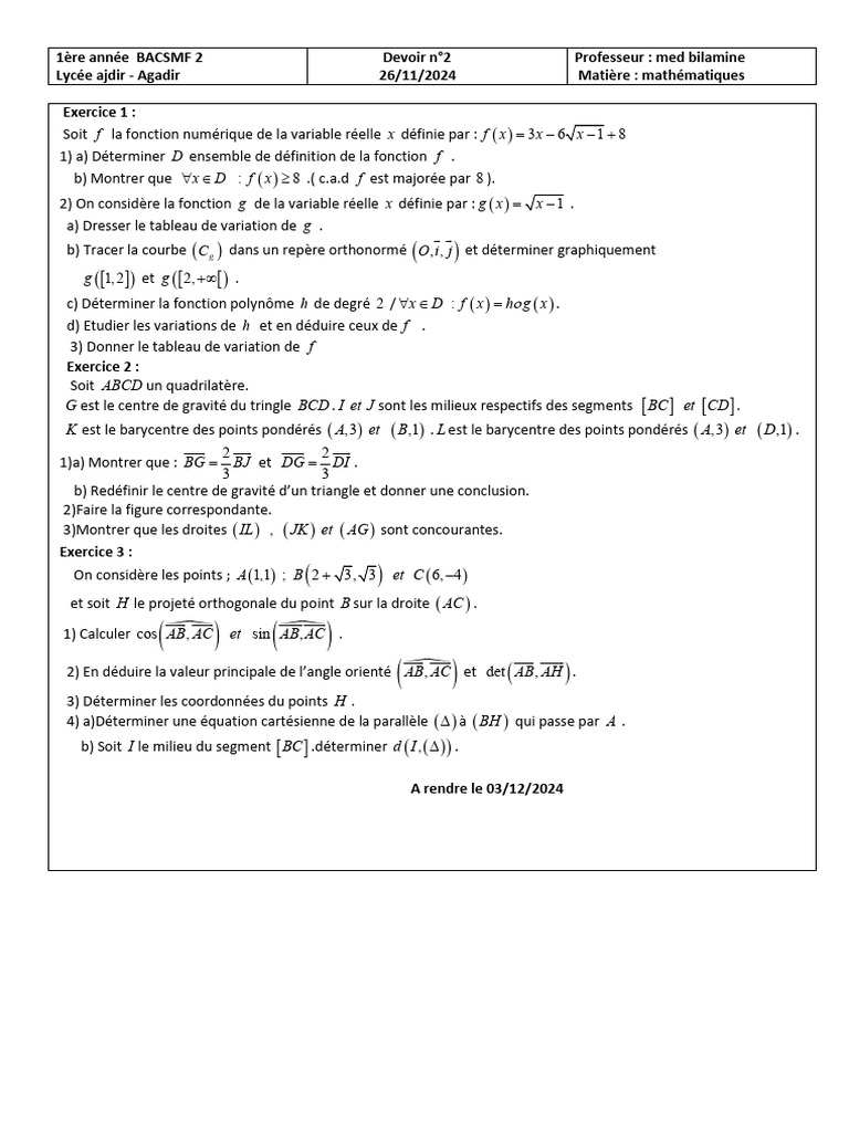 Correction DM Maths 4ème | PDF | Fonction (Mathématiques) | Mathématiques