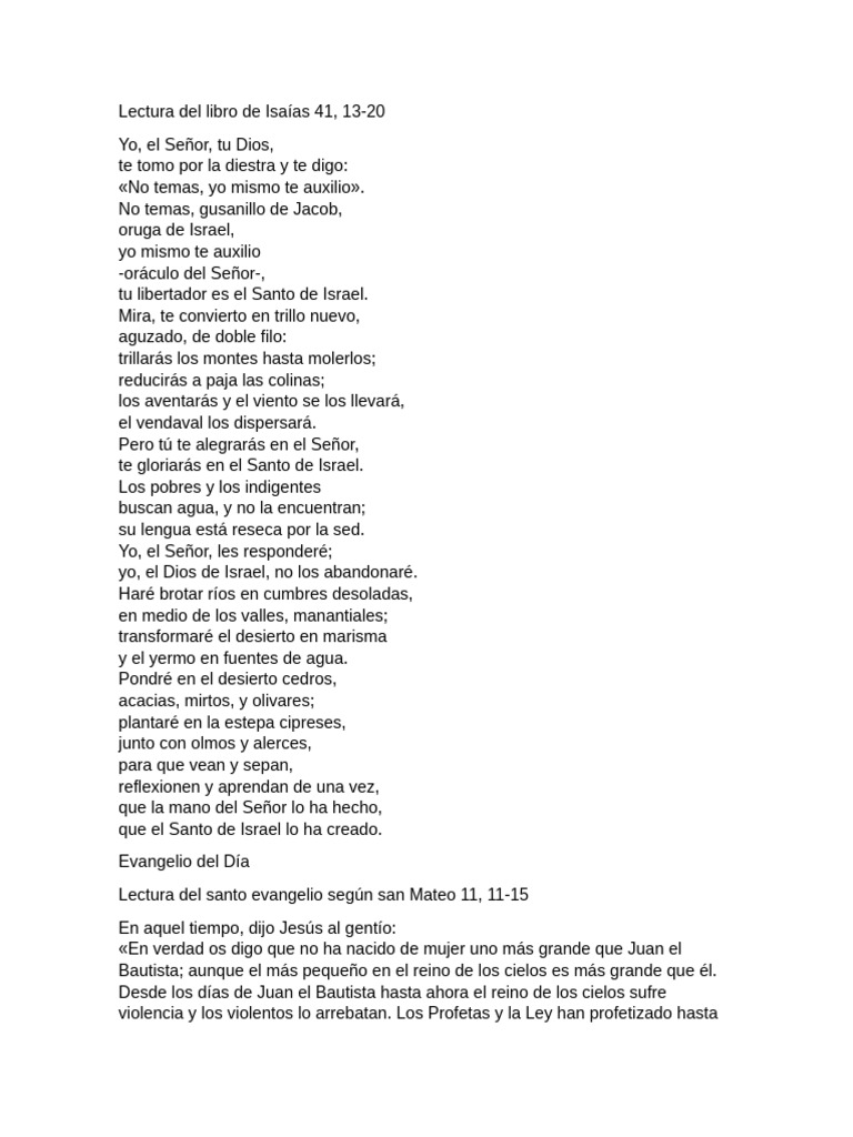 Lectura Del Libro de Isaías 41 | PDF | Creencia religiosa y doctrina