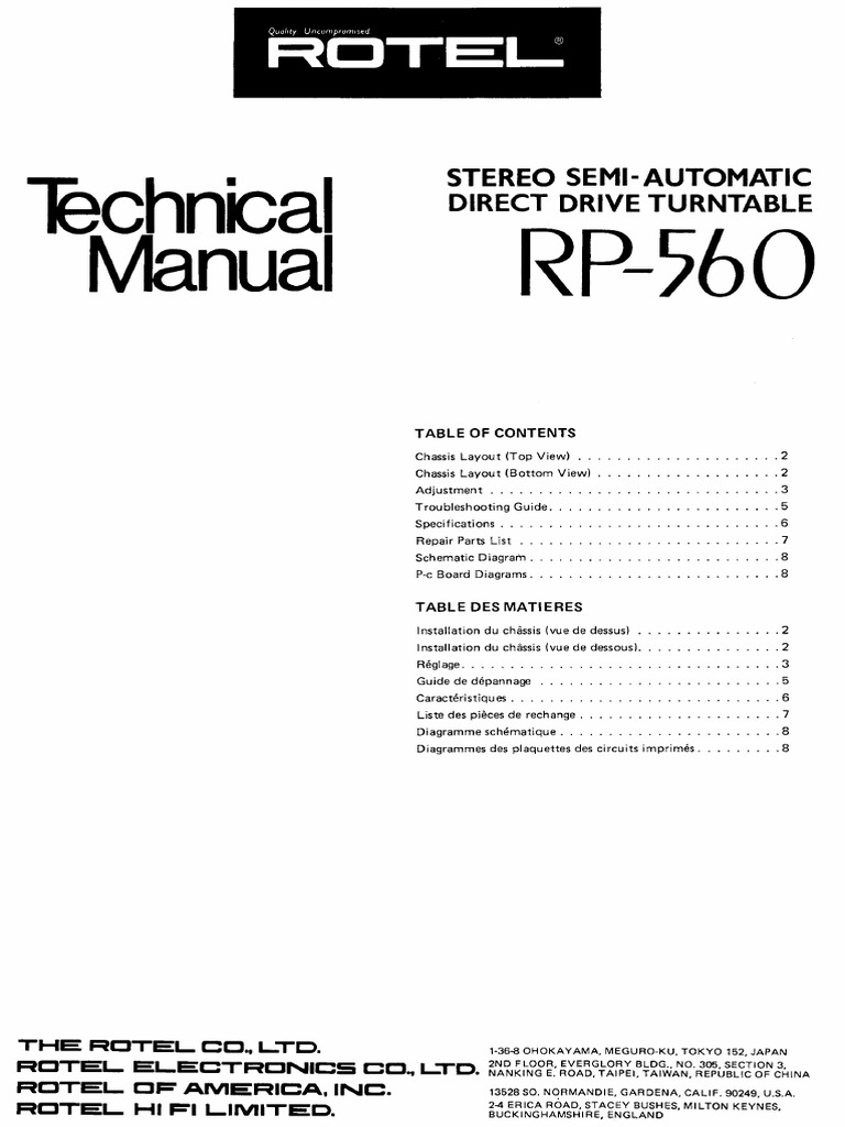 Rotel RP-560 SM | PDF