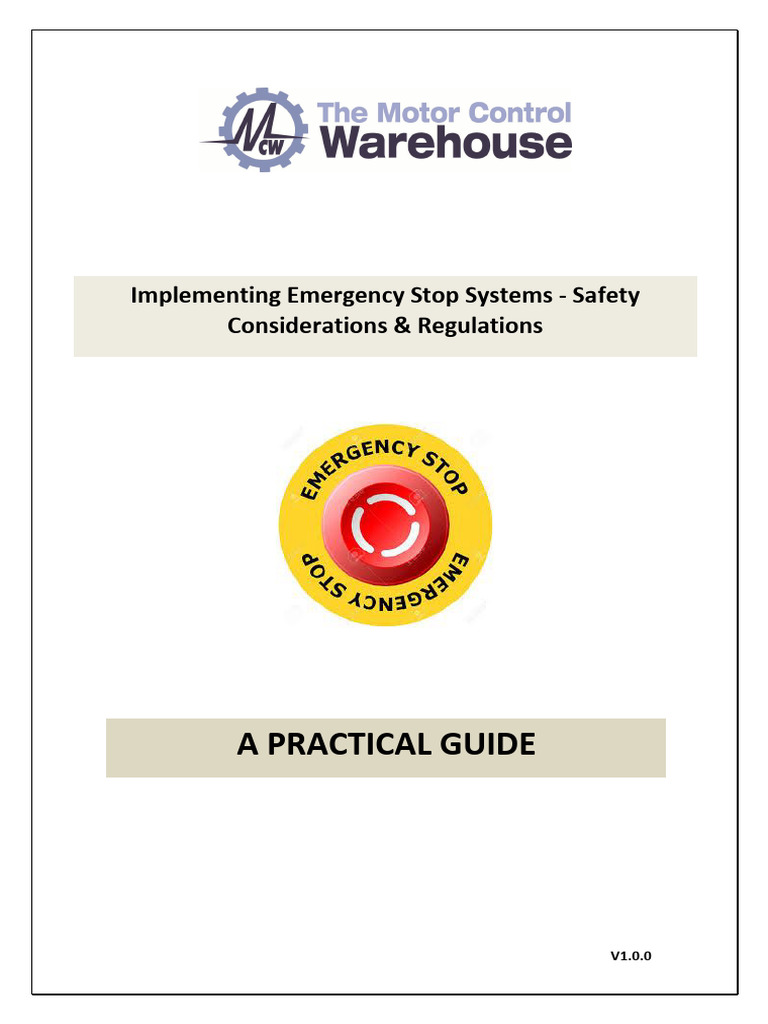 Emergency Stop System Regulations Guide | PDF | Relay | Safety