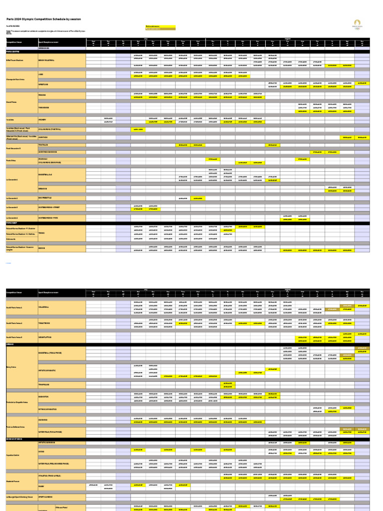 Paris 2024 Olympic Competition Schedule | PDF | Cycle Sport | Summer ...