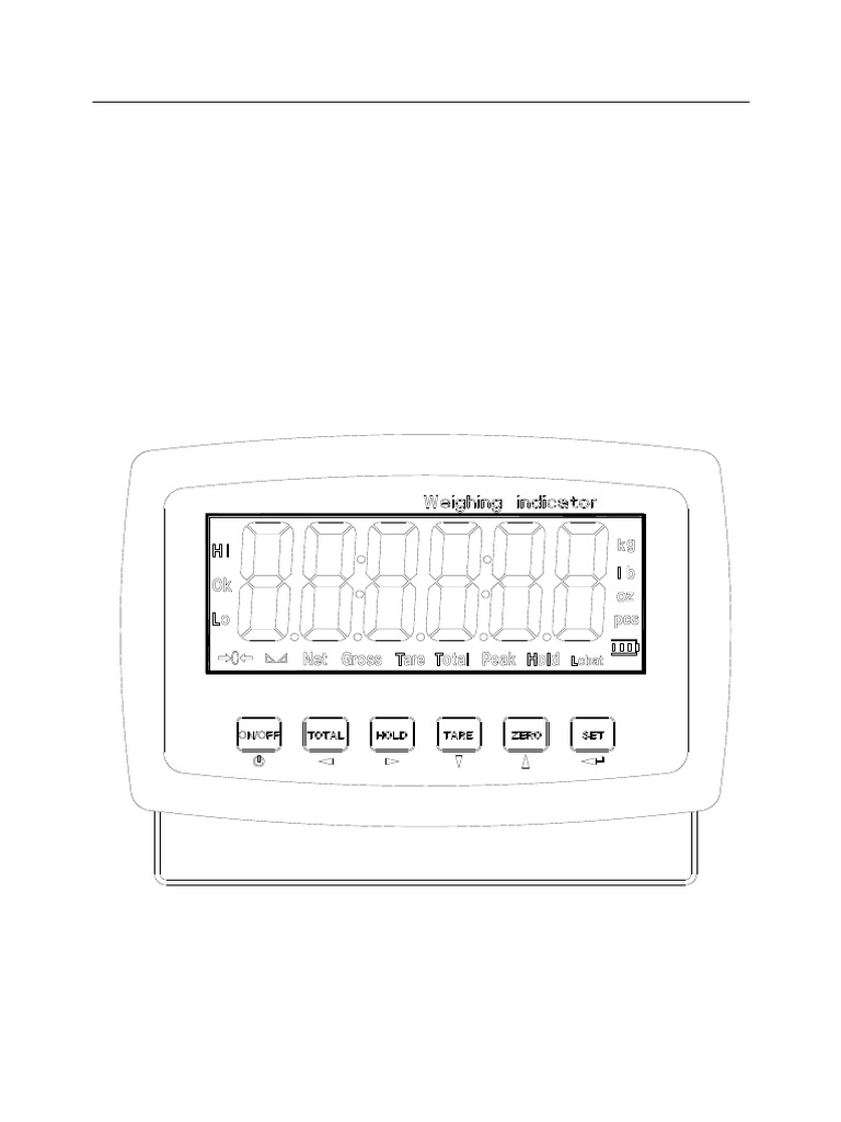 LP7553 Weighing Indicator Manual | PDF | Calibration | Weight